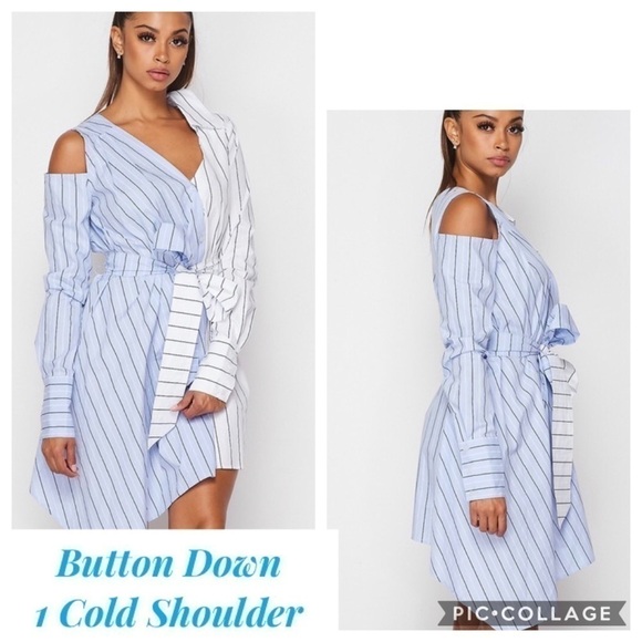 Button Down Shirt-Sky Blue & White - Picture 2 of 4